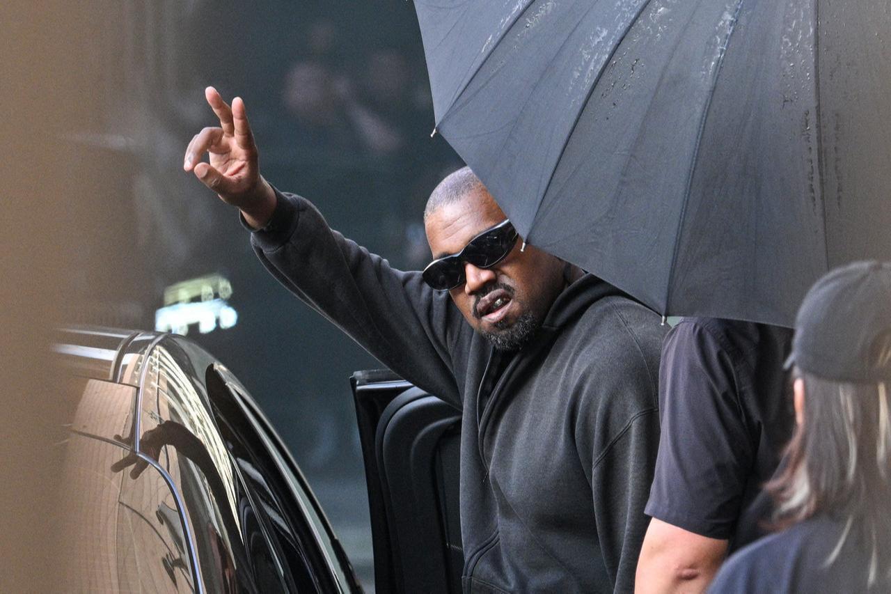 US rapper and producer Kanye West gestures upon arriving at Shanghai Pudong International Airport, China, July 11, 2025. (AFP Photo)