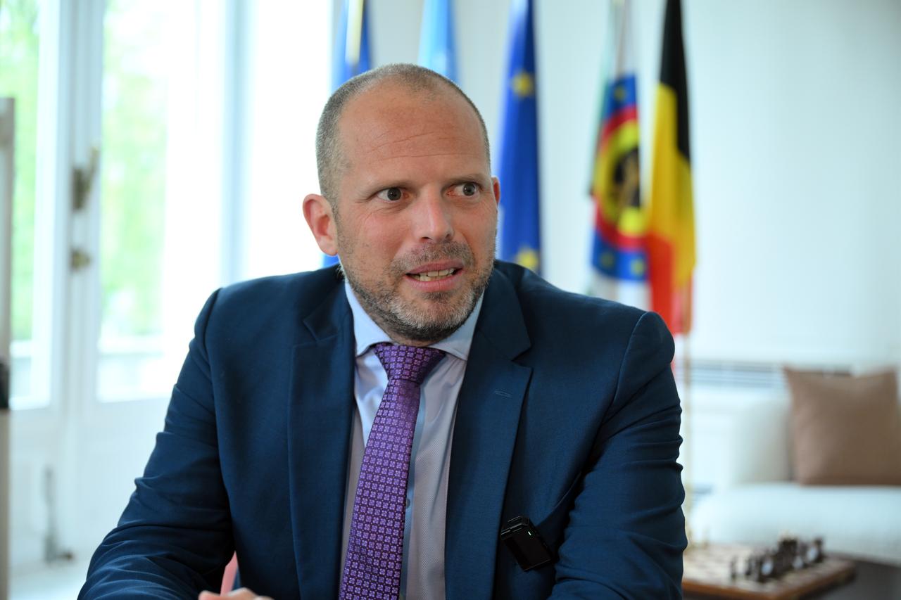 Belgium Defense Minister Theo Francken is seen during an interview ahead of Belgium's economic mission to Türkiye, May 6, 2026, in Brussels, Belgium. (AA Photo)