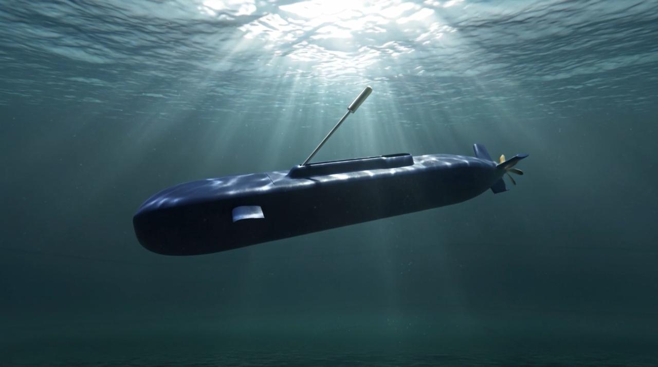 STM Defense Technologies' Tengiz extra-large unmanned underwater vehicle (XLUUV). (AA Photo)