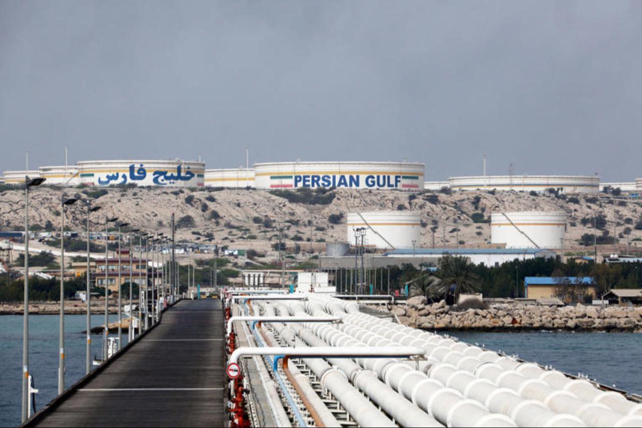 An oil facility on Iran’s Kharg Island along the Persian Gulf shoreline, date and time undisclosed. (AFP Photo)