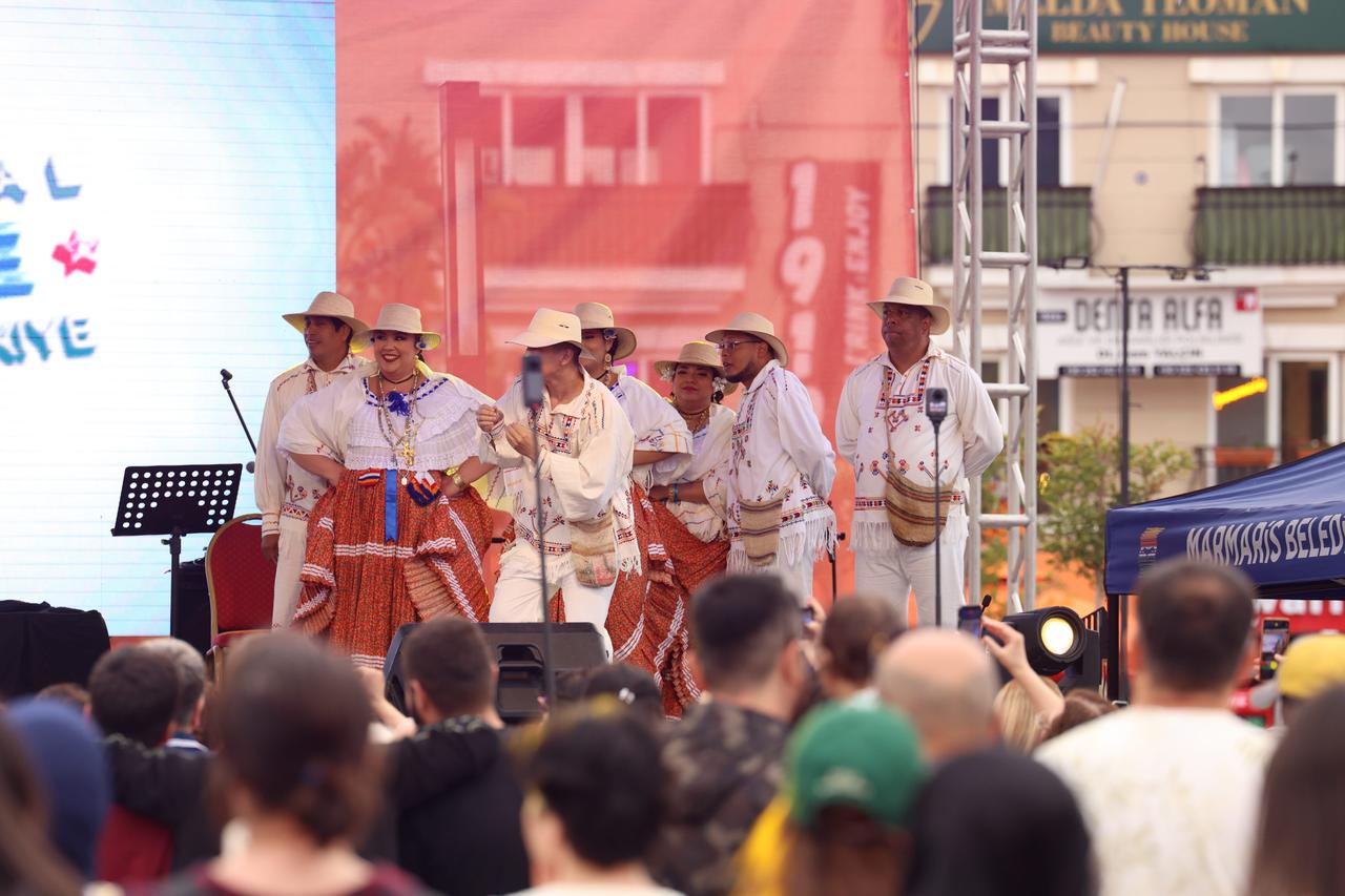 Performers in traditional Latin American costumes take the stage during Marmaris Latin Fest, as crowds gather for dance shows and live performances in Mugla, Türkiye, May 8, 2026. (AA Photo)