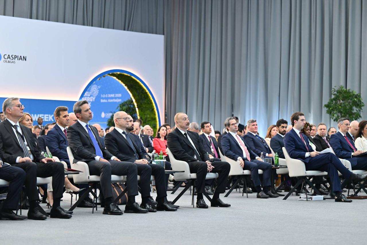 Türkiye's Energy and Natural Resources Minister Alparslan Bayraktar attends the opening ceremony of Baku Energy Week, held in Baku, Azerbaijan on June 1, 2026. (Azerbaijan Presidency/AA Photo)