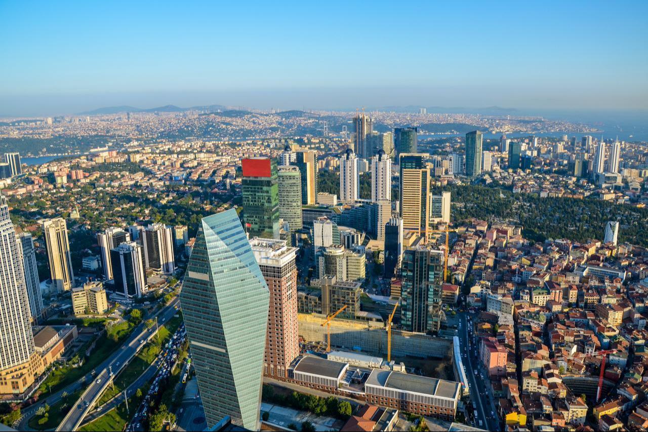 Aerial view of Levent business district in Istanbul, Türkiye. (Adobe Stock Photo)