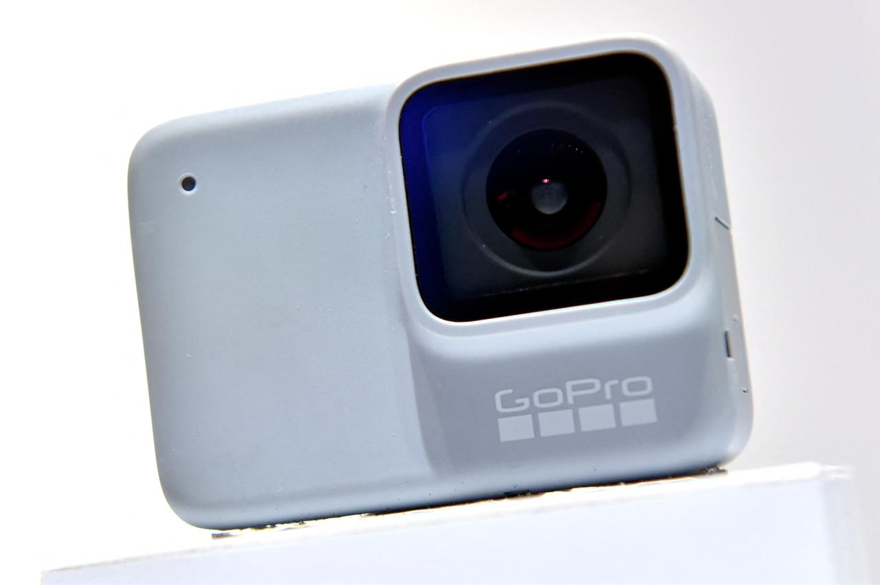 A GoPro Hero 7 White is displayed at the GoPro booth at CES 2019 at the Las Vegas Convention Center on January 8, 2019 in Las Vegas, Nevada. (AFP Photo)