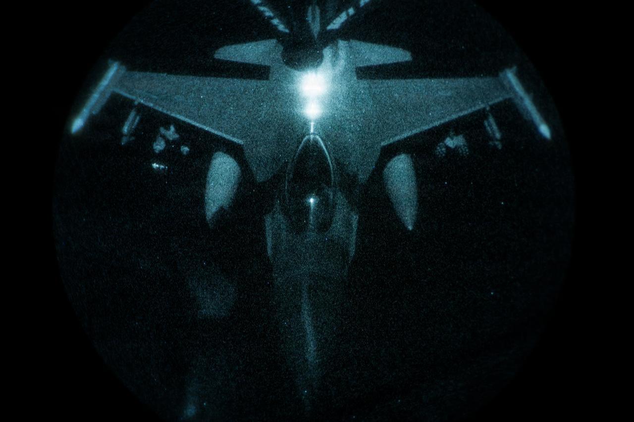 A U.S. Air Force F-16 Fighting Falcon aircraft refuels from a U.S. KC-135 Stratotanker in the U.S. Central Command area of responsibility, May 25, 2026. (Photo via U.S. Air Force)