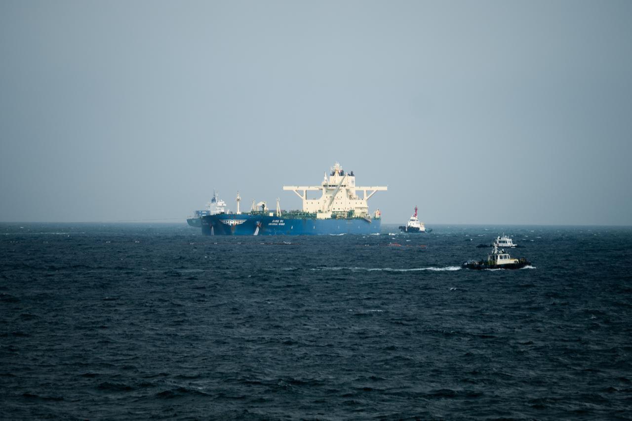 The oil tanker Universal Winner, described as the first South Korean vessel to exit the Strait of Hormuz after being stranded there since the outbreak of conflict in the Middle East, arrives at the port of Ulsan, South Korea, June 10, 2026. (AA Photo)