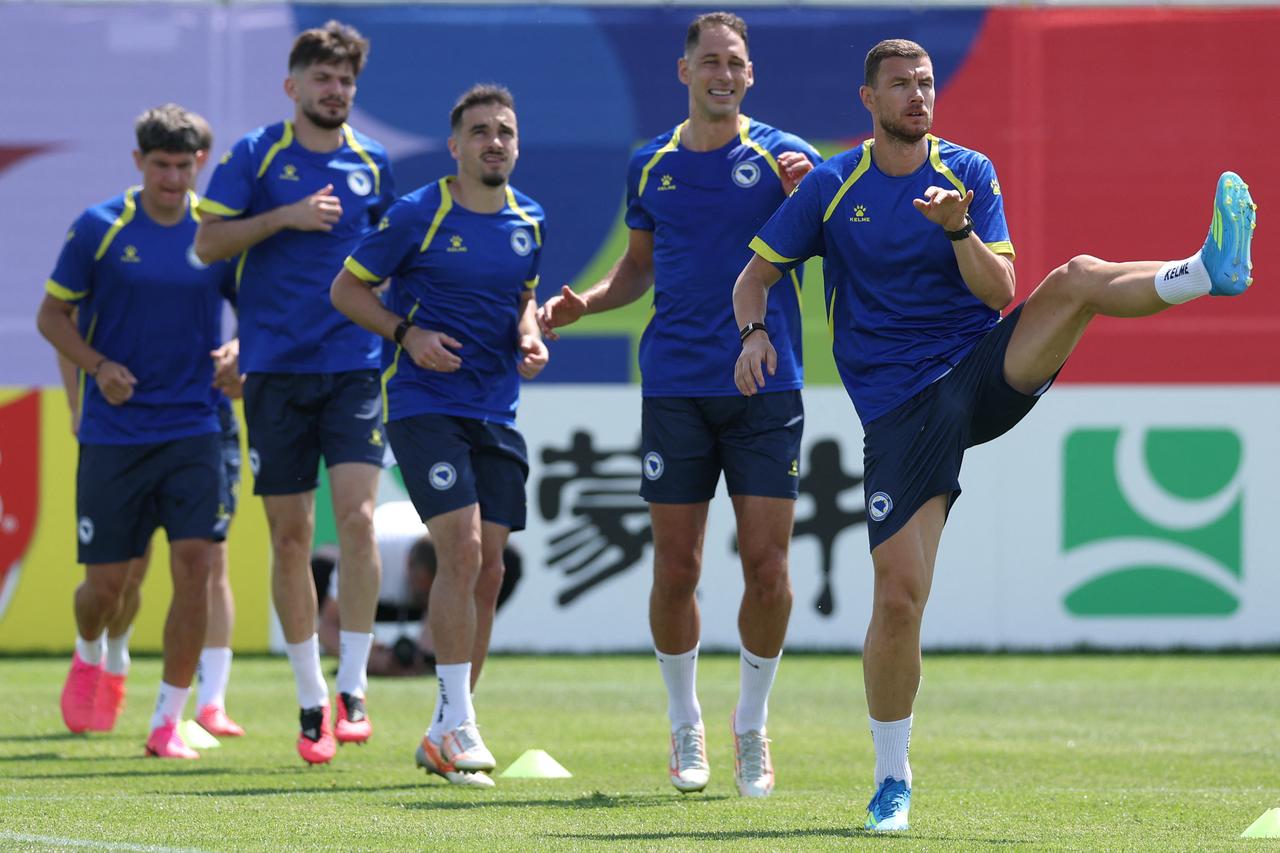 Edin Dzeko during the training and press conference of Bosnia and Herzegovina one day ahead of the FIFA World Cup 2026 Group B match between Canada and Bosnia and Herzegovina at Toronto Stadium in Toronto, Ontario on June 11, 2026. (AFP Photo)