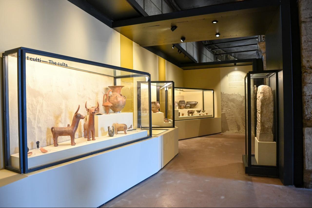 Artifacts are displayed inside the “Troy and Rome” exhibition at the Colosseum Archaeological Park in Rome, Italy, June 11, 2026. (Photo via Turkish Culture and Tourism Ministry)