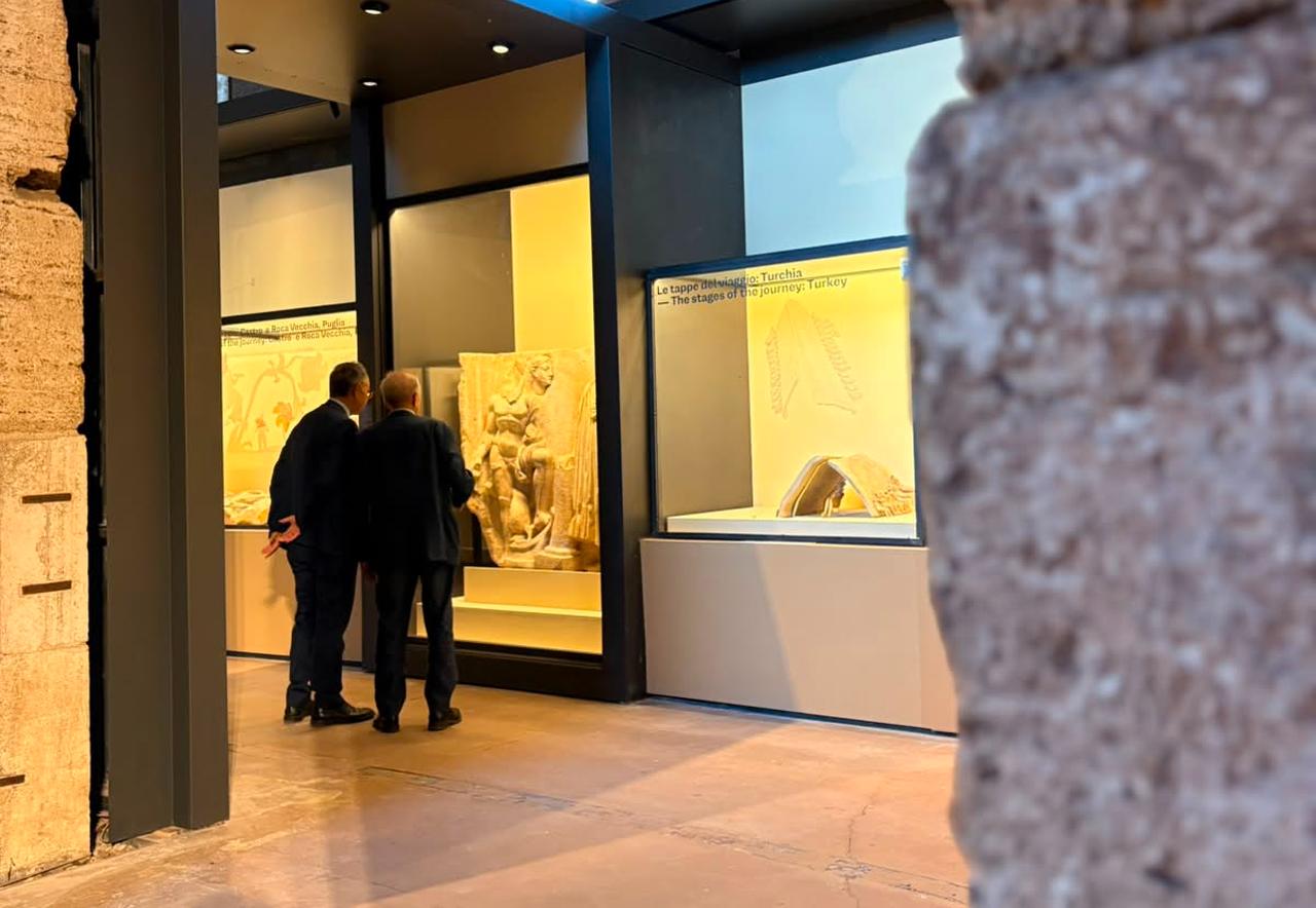 Exhibition halls inside the Colosseum Archaeological Park host the “Troy and Rome” show in Rome, Italy, June 11, 2026. (Photo by Türkiye Today team)