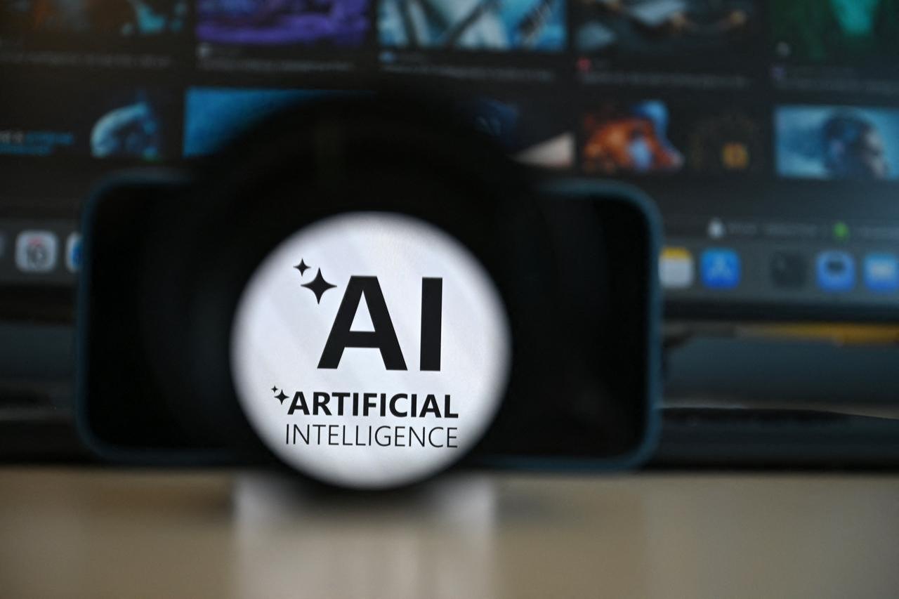 This photograph shows a logo of artificial intelligence displayed on a smartphone's screen, in Brussels on June 10, 2026. (AFP Photo)