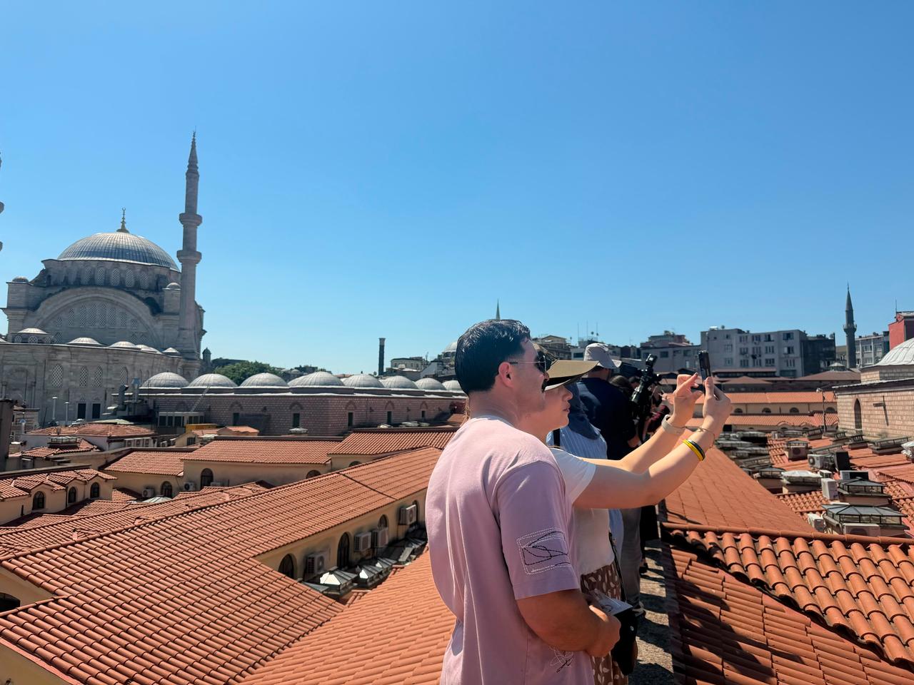 As part of the event, visitors who went up to the rooftop of the Grand Bazaar were almost competing in a photo-taking frenzy, while the breathtaking area was also captured from the air. Istanbul, Türkiye, June 13, 2026. (IHA Photo)