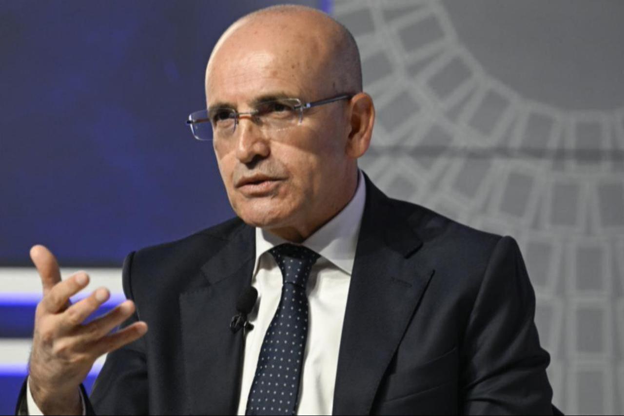 Finance Minister Mehmet Simsek speaks during a session titled “The Rise of Multiple Economic Blocs” at the 2025 World Governments Summit (WGS 2025) held in Dubai, United Arab Emirates, February 12, 2025. (AA Photo)