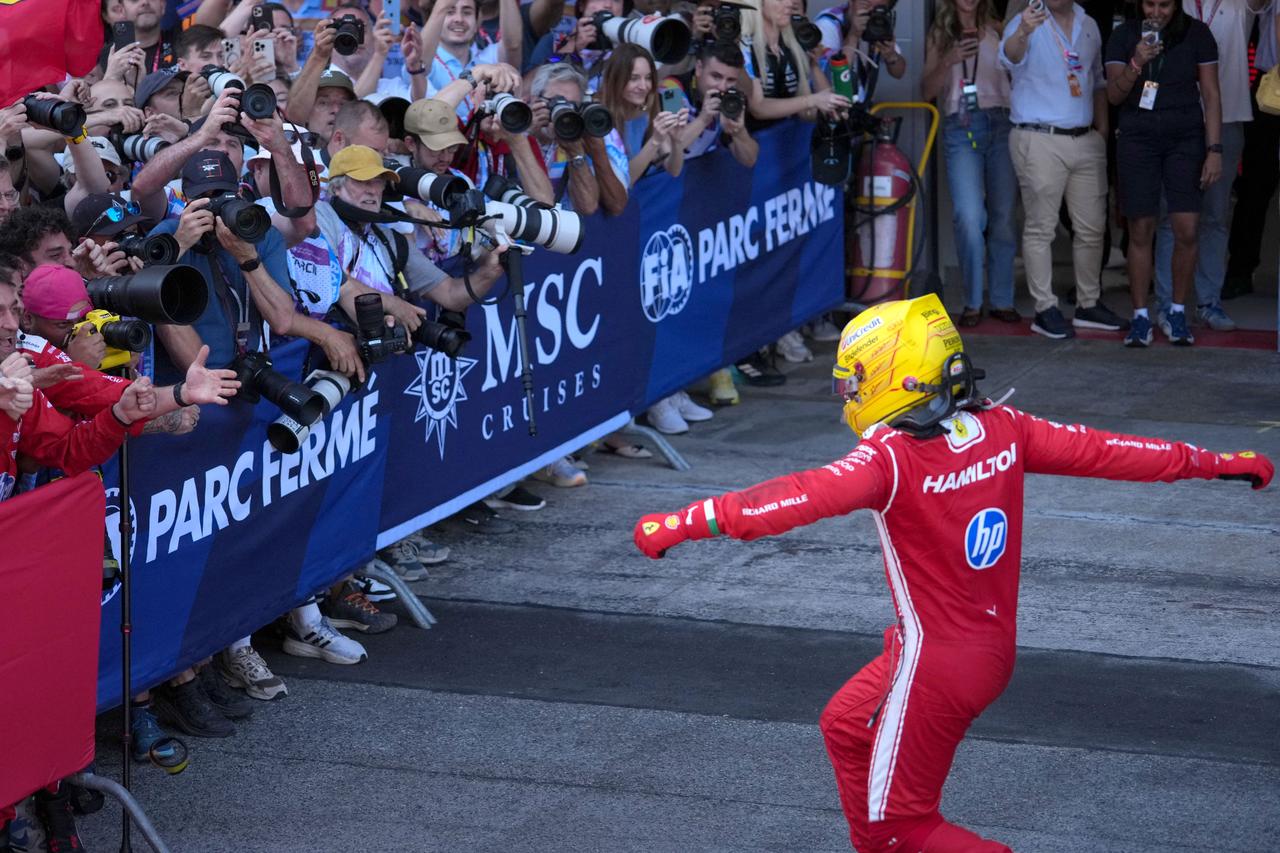 Hamilton wins for Ferrari in Barcelona to end Antonelli's five-race winning streak