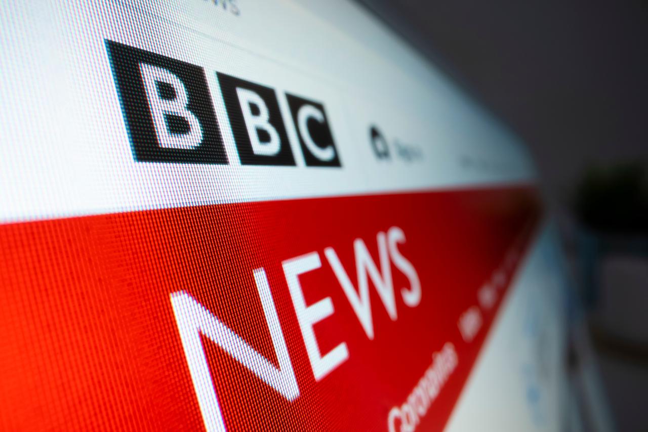 Close-up view of BBC logo on its website. (Photo via Adobe Stock)