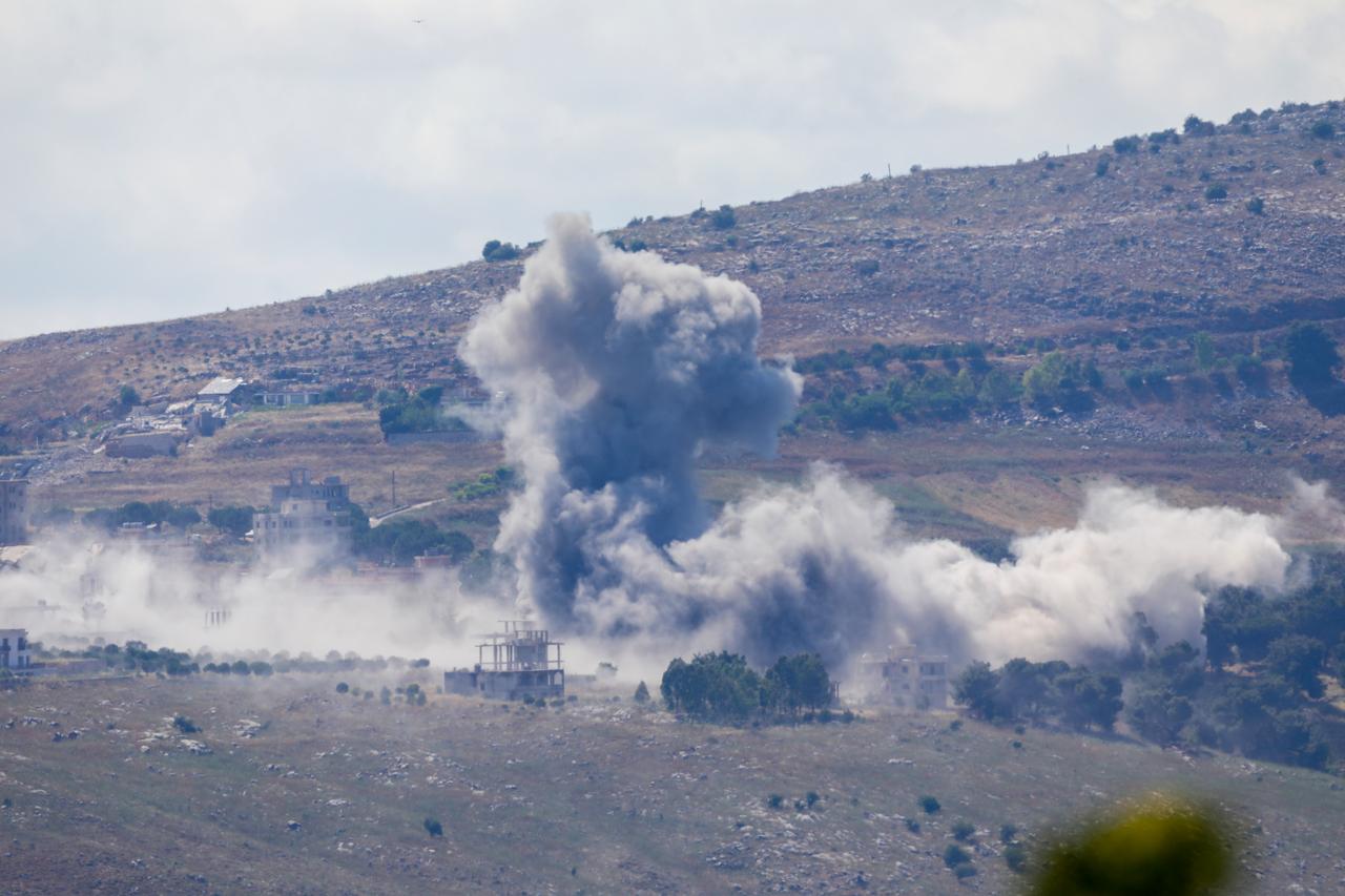 Smoke rises following Israeli attack on area around Mount Ali al-Tahir in Nabatieh, Lebanon on June 13, 2026. (AA Photo)