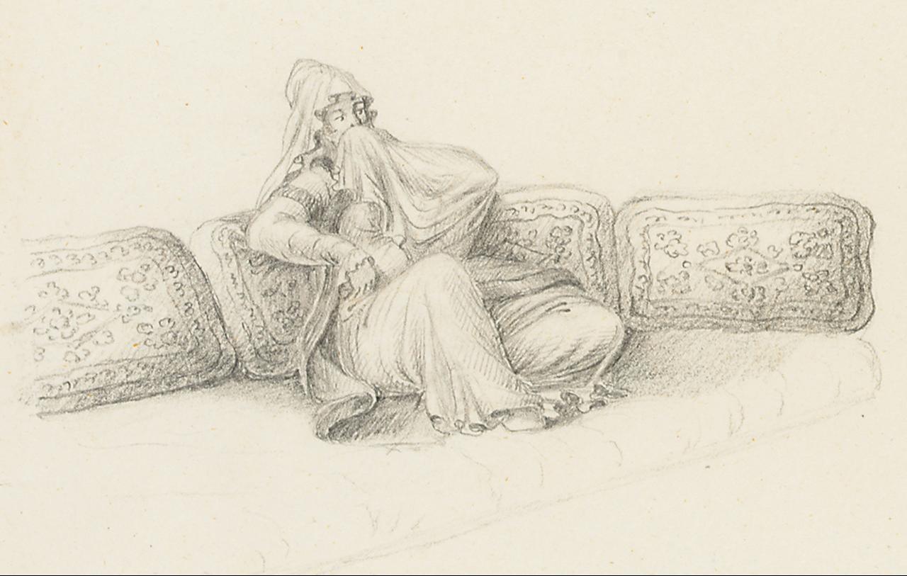 Presumed portrait of Sultan Hadice, attributed to Antoine Ignace Melling. (Image via Christie’s)