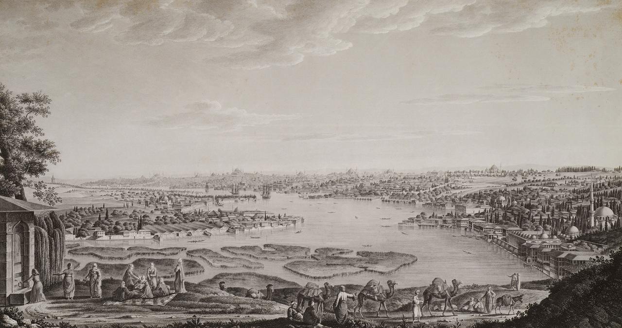 View of the Golden Horn from Eyüp, by Antoine Ignace Melling, 1819. (Image via Wikimedia Commons)