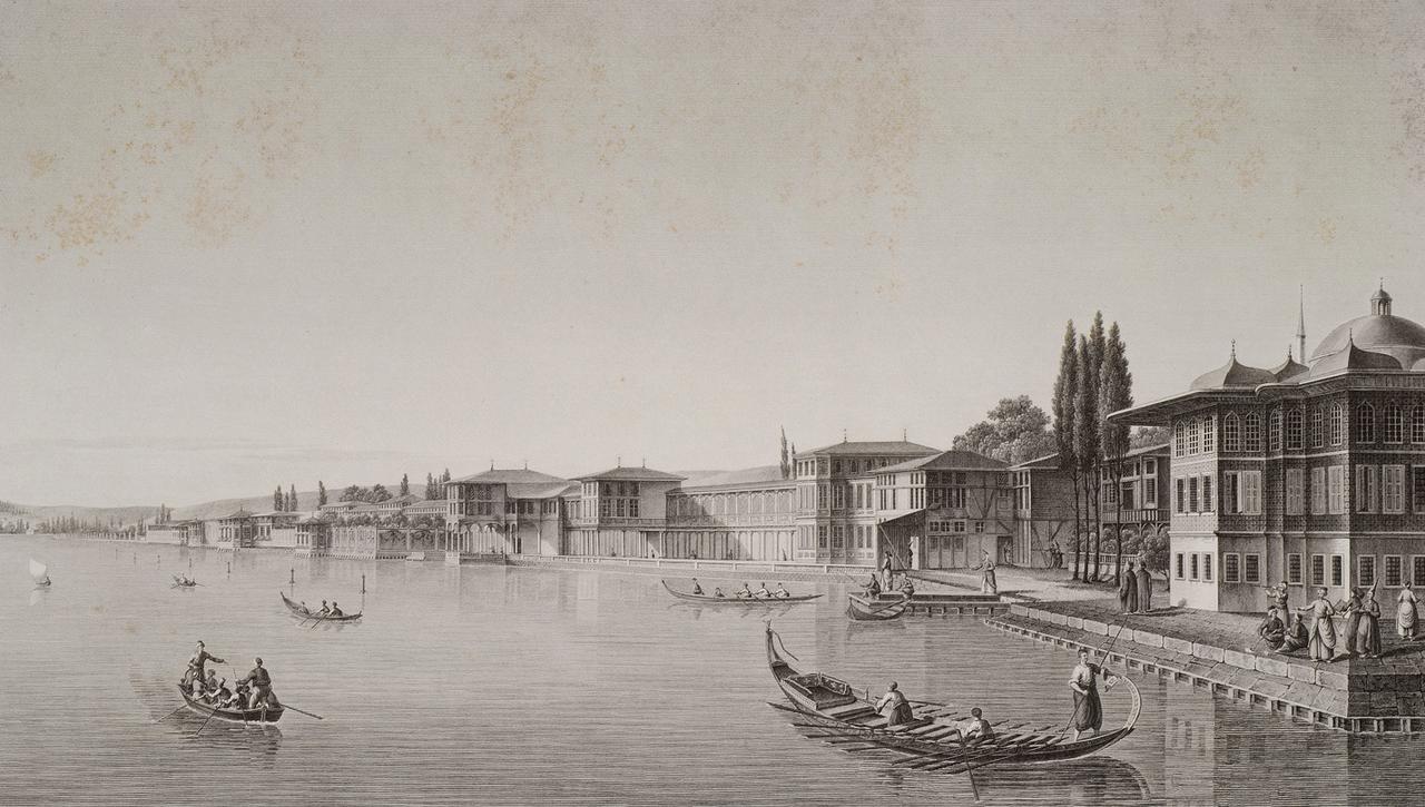 Sultan Selim III’s summer palace in Beşiktaş, by Antoine Ignace Melling, 1819. (Image via Wikimedia Commons)