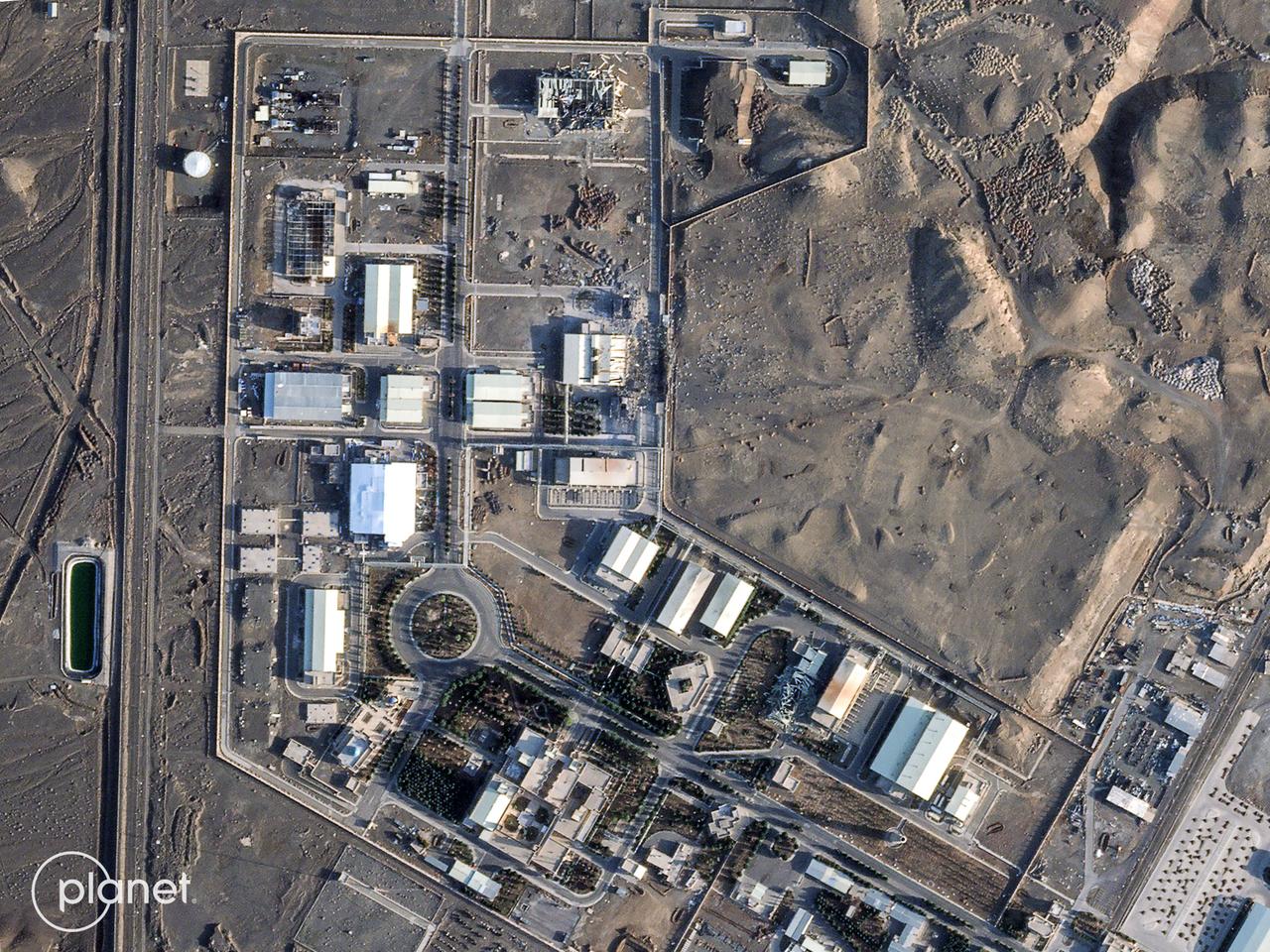 This satellite image handout shows damaged buildings at the Natanz Nuclear Facility near Natanz, Isfahan province, in central Iran, March 3, 2026. (Photo by 2026 Planet Labs PBC/AFP)