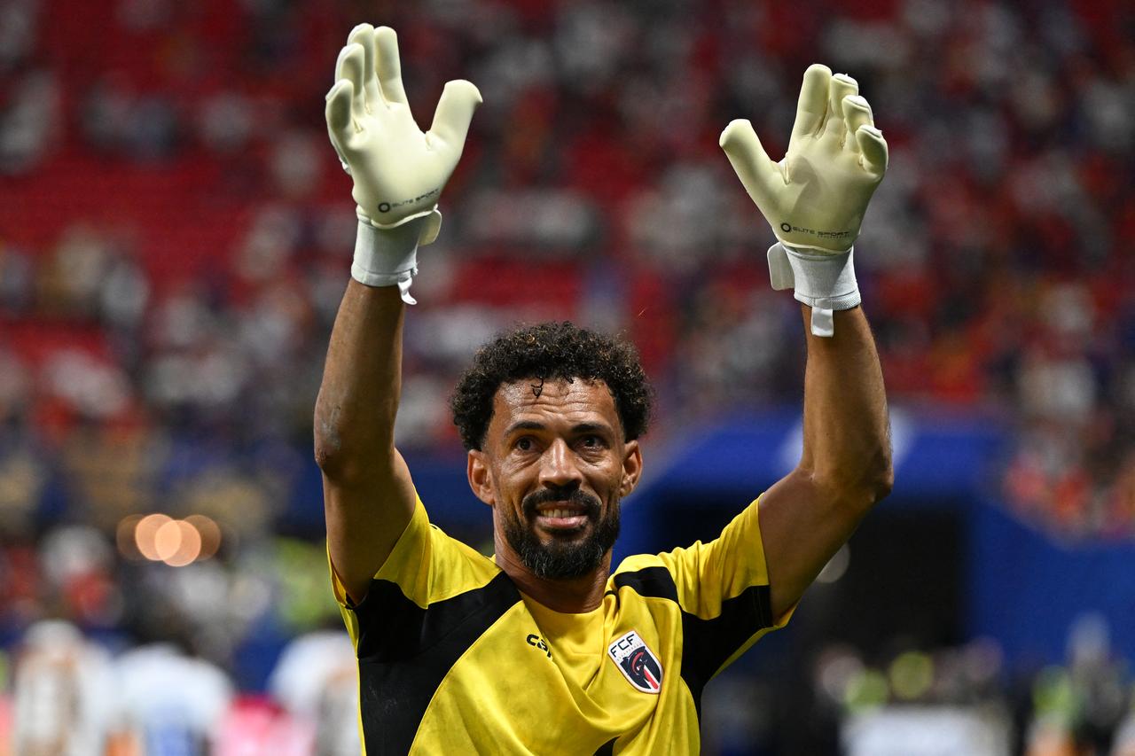 Cape Verde's goalkeeper #01 Vozinha celebrates at the end of the 2026 World Cup Group H football match between Spain and Cape Verde at the Atlanta Stadium on June 15, 2026 in Atlanta, United States. (AFP Photo)