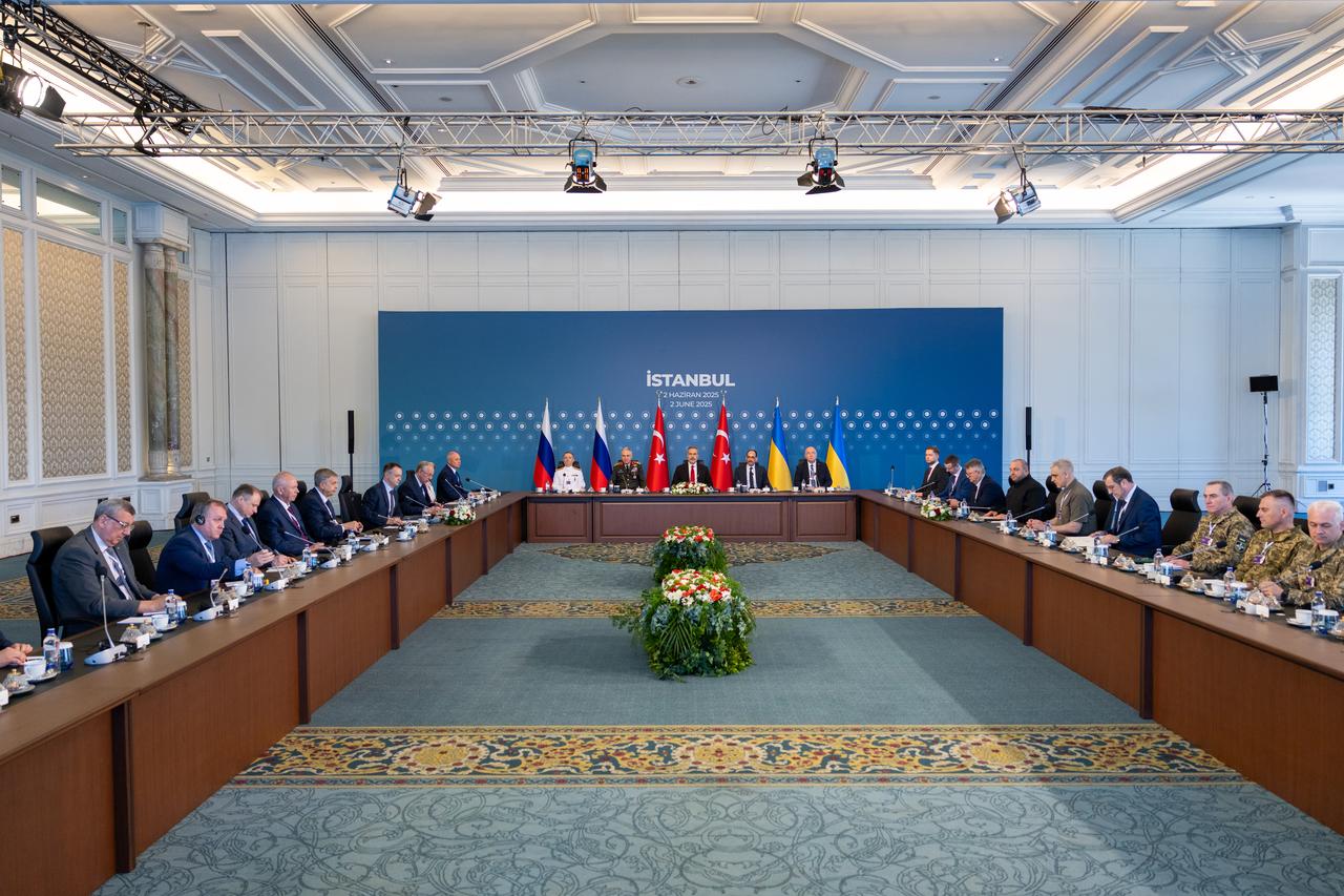 Turkish Foreign Minister Hakan Fidan chairs the Turkiye-Russia-Ukraine Trilateral Meeting in Istanbul, Turkiye, on June 2, 2025. (AA Photo)