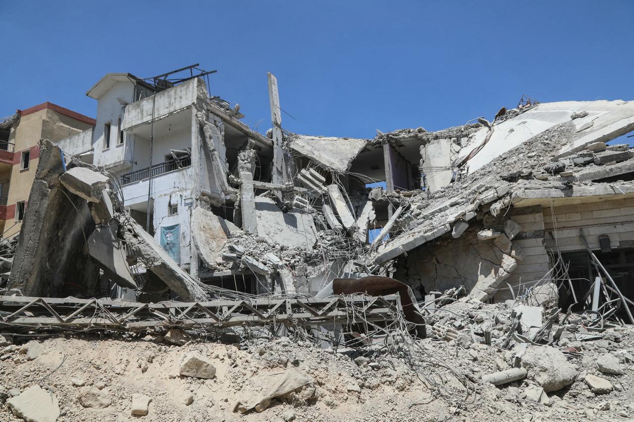 A photograph shows destroyed buildings in the southern village of Srifa, June 16, 2026. (AFP Photo)