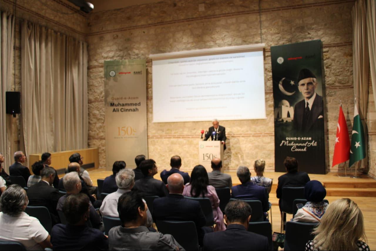 Guests attend the opening ceremony of a photo exhibition marking the 150th birth anniversary year of Pakistan founder Muhammad Ali Jinnah at Rami Library in Istanbul, Türkiye, June 16, 2026. (Courtesy of Embassy of Pakistan, Ankara)