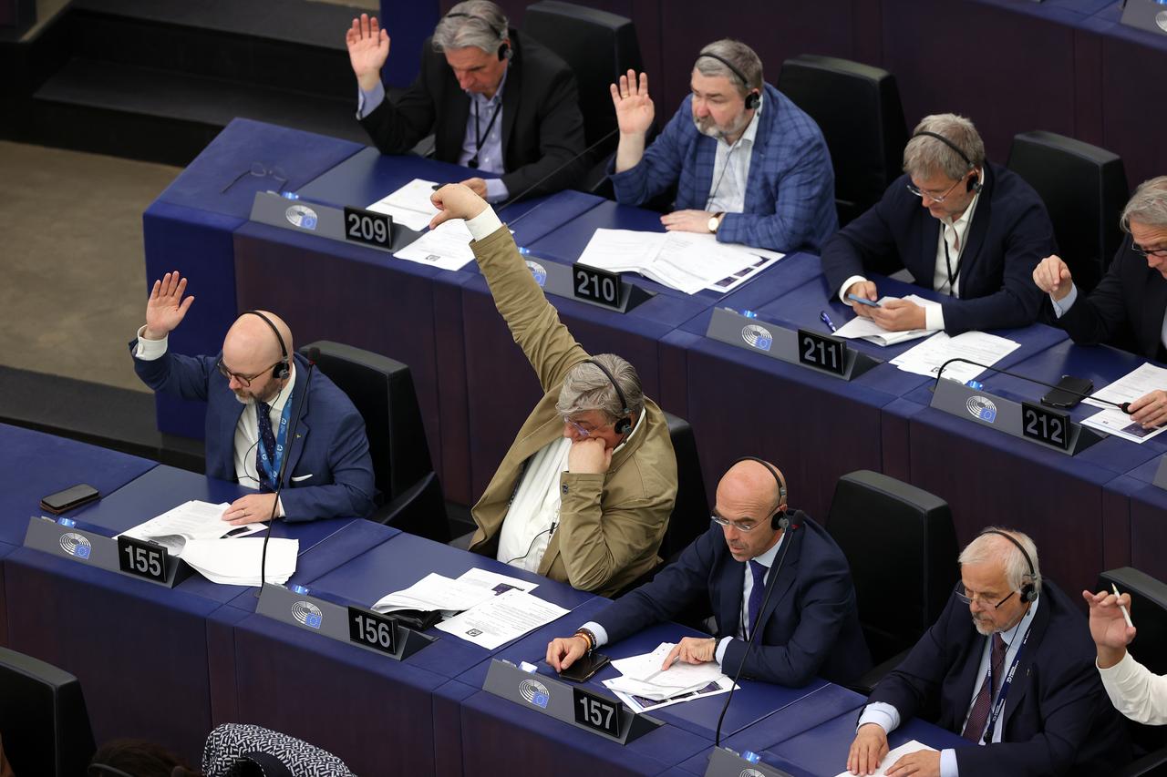 Türkiye report' which is prepared by European Parliament's rapporteur on Türkiye, Nacho Sanchez Amor is being voted during the General Assembly of the European Parliament in Strasbourg, France on June 07, 2022. (AA Photo)