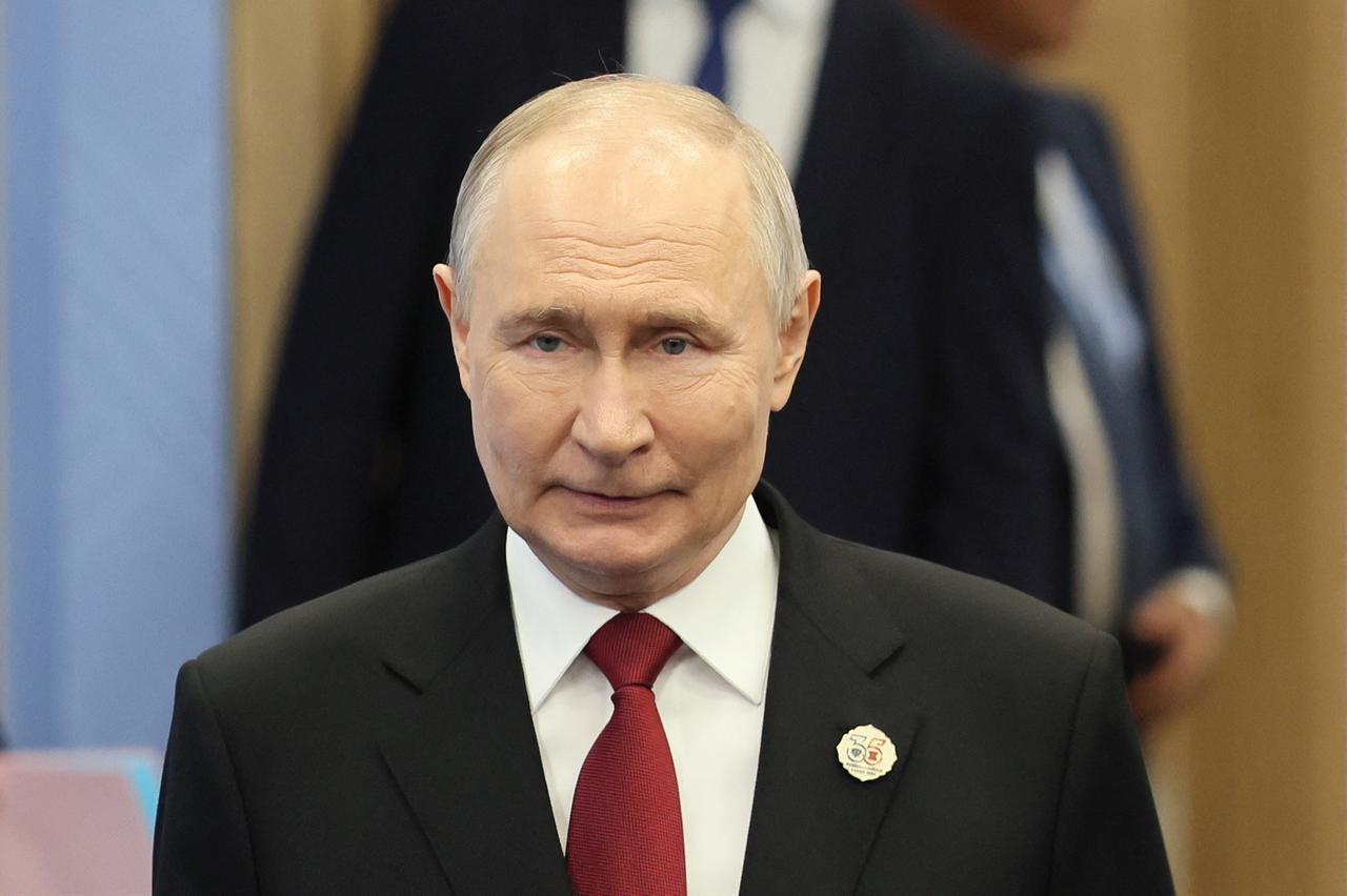 Russia's President Vladimir Putin arrives for a meeting with Laos' Prime Minister on the sidelines of the Russia-ASEAN summit in the central Russian city of Kazan, June 18, 2026. (AFP Photo)