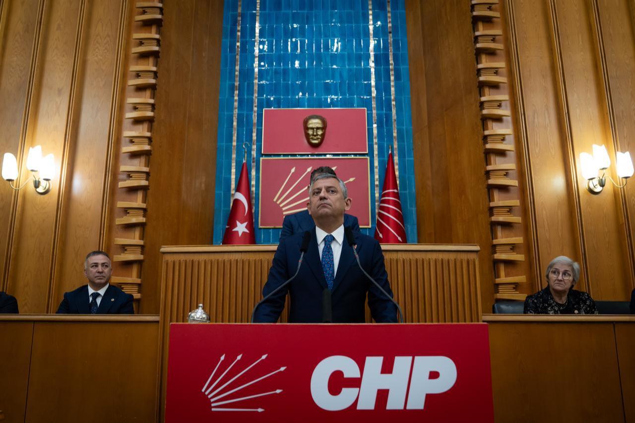 Republican People's Party (CHP) Group Chairman Ozgur Ozel speaks during a party group meeting at the Turkish Parliament in Ankara, Türkiye, June 9, 2026. (AA Photo)