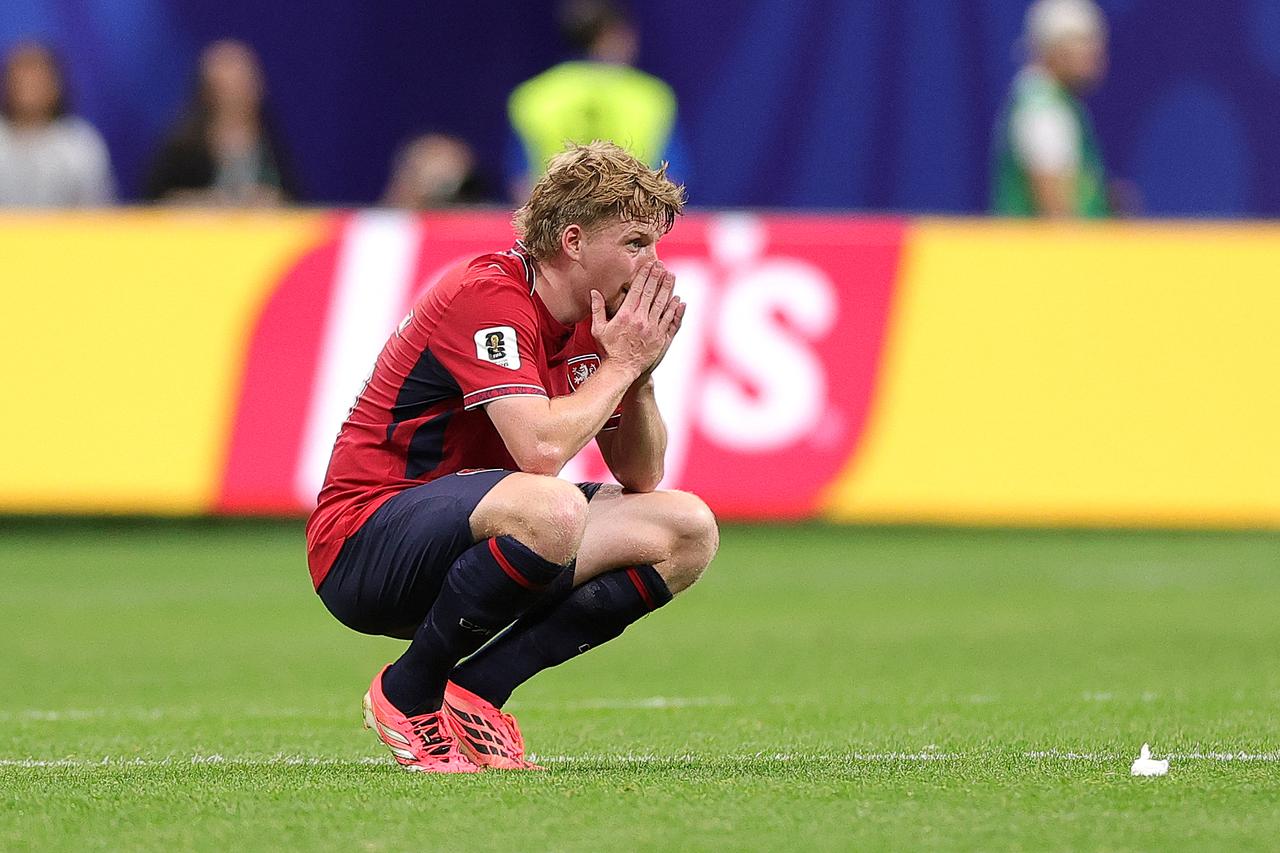 Pavel Sulc #15 of Czechia reacts after the 1-1 draw during the FIFA World Cup 2026 Group A match between Czechia and South Africa at Atlanta Stadium on June 18, 2026 in Atlanta, Georgia. (AFP Photo)