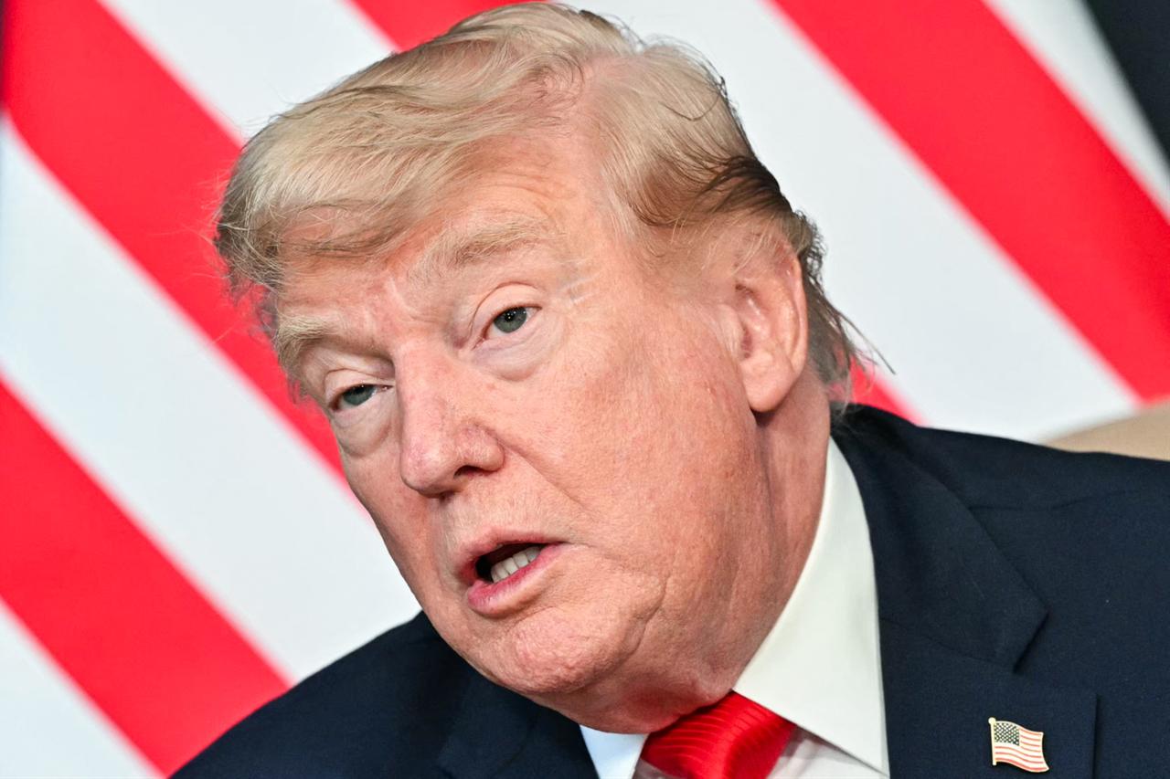US President Donald Trump attends a bilateral meeting with Qatar's Emir on the sidelines of the G7 summit, in Evian, eastern France, on June 16, 2026. (AFP Photo)