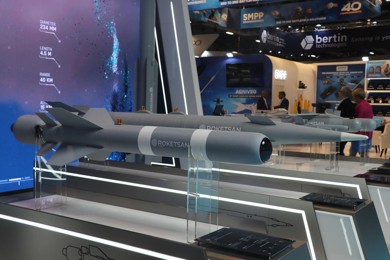 Turkish defense industry company Roketsan showcases its products during the Eurosatory international defense and security exhibition in Paris, France, June 15, 2026. (AA Photo)