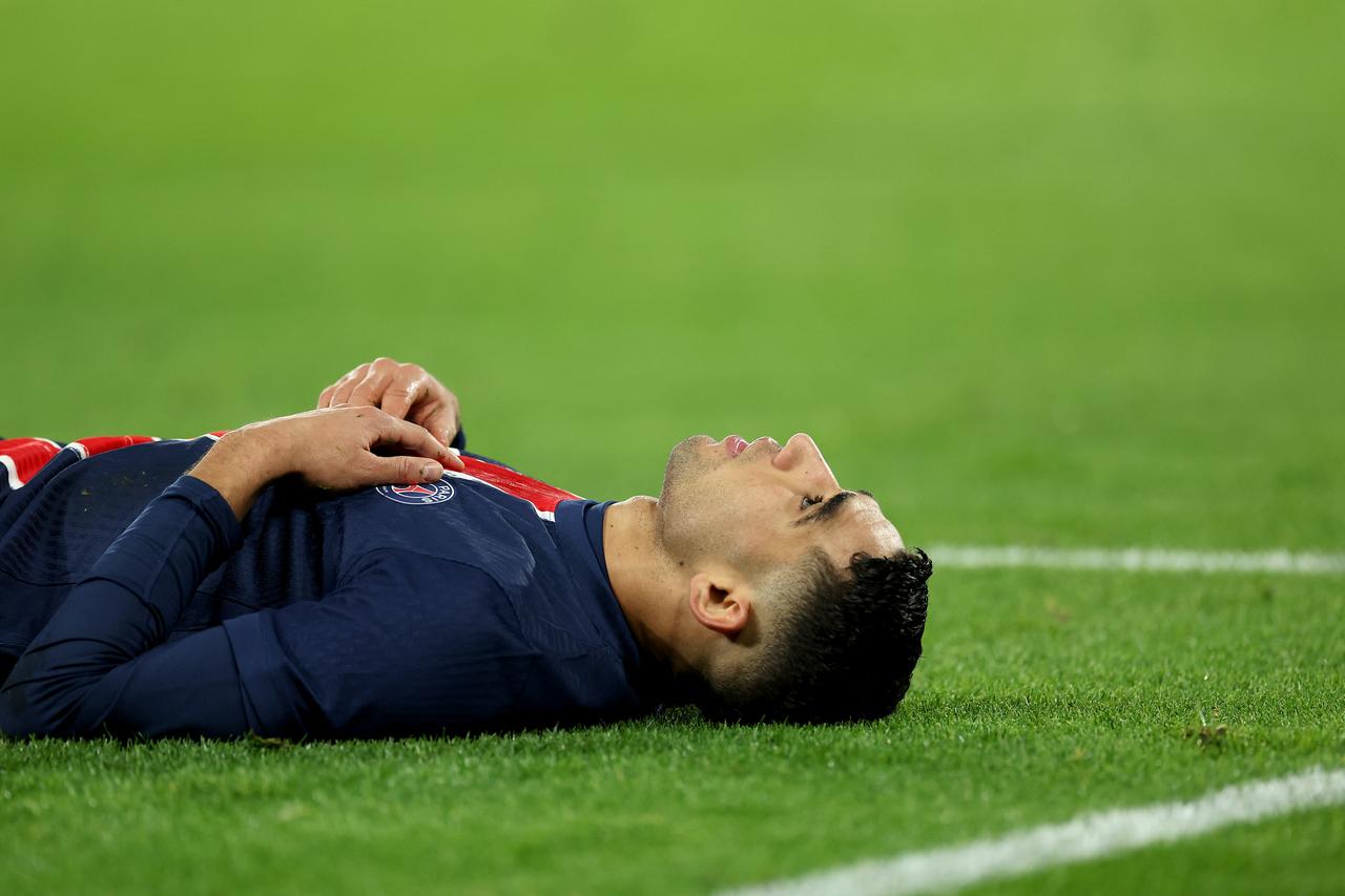 Achraf Hakimi during the French L1 football match between Paris Saint-Germain (PSG) and FC Nantes on November 30, 2024. (AFP Photo)