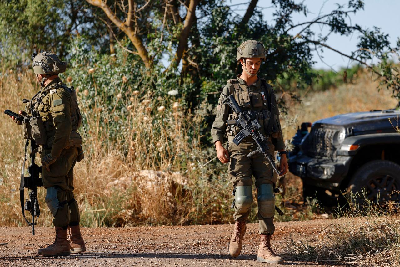 Israeli army soldiers patrol along the northern road near Moshav Margaliot in the Upper Galilee bordering Lebanon on June 9, 2026. (AFP Photo)