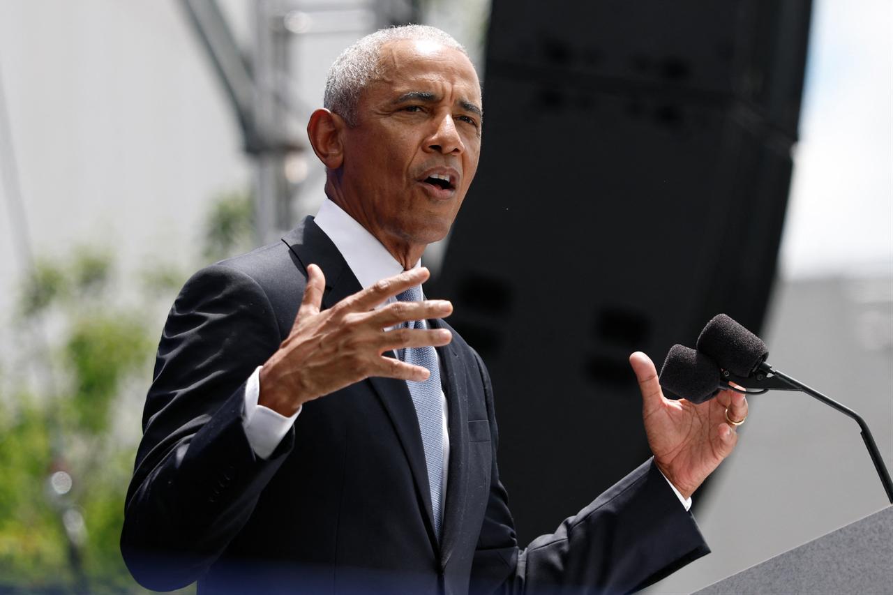 Former US president Barack Obama speaks during opening day of the Barack Obama Presidential Center in Chicago, Illinois, June 18, 2026. (AFP Photo)