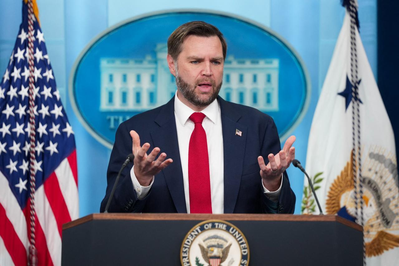 US Vice President JD Vance speaks during a press briefing in the Brady Briefing Room of the White House in Washington, DC, June 18, 2026. (AFP Photo)