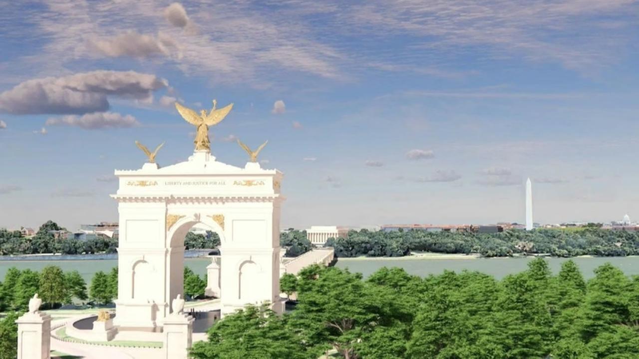 A rendering for President Donald Trump's proposed Triumphal Arch in Washington, D.C. by Harrison Design. (via the Commission of Fine Arts)