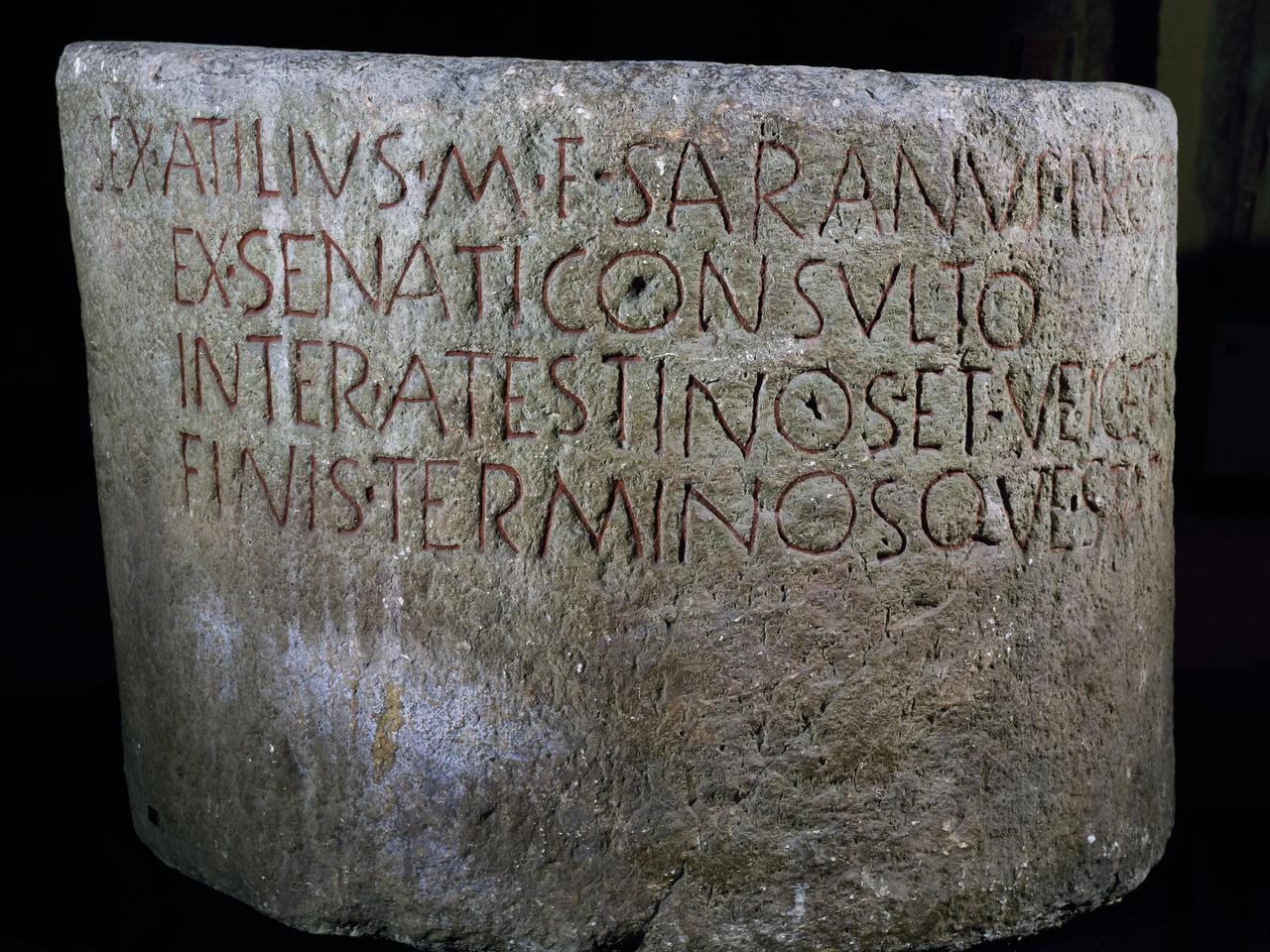 An inscribed stone block found at the ancient sanctuary site near Venice, where archaeologists identified Latin and Venetic inscriptions. (Photo via Soprintendenza Archeologia, Belle Arti e Paesaggio per le province di Padova, Treviso e Belluno)