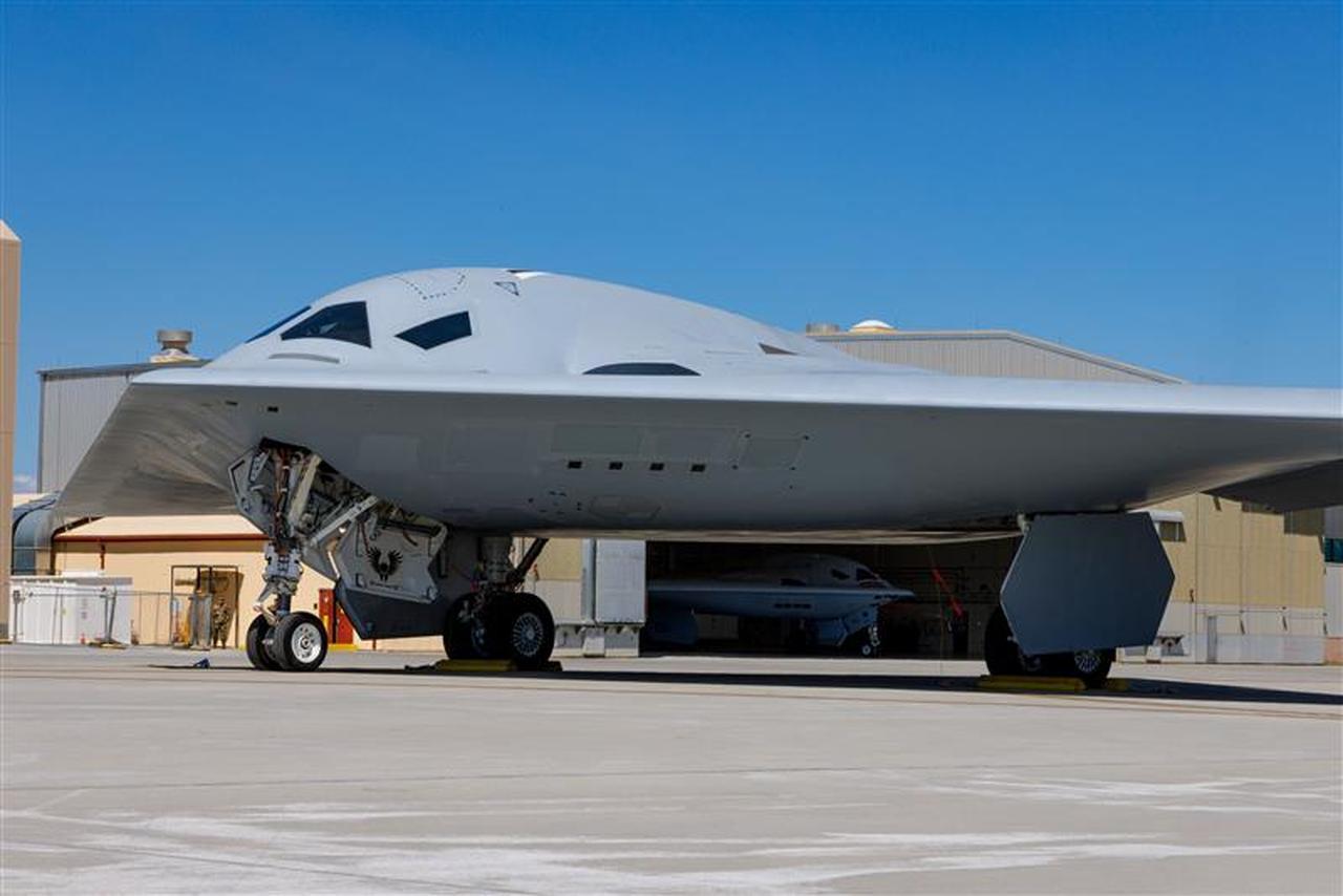 A second B-21 Raider, the world’s sixth-generation stealth bomber, test aircraft arrives at Edwards Air Force Base, Calif., Sept. 11, 2025. (Photo via U.S. Air Force)