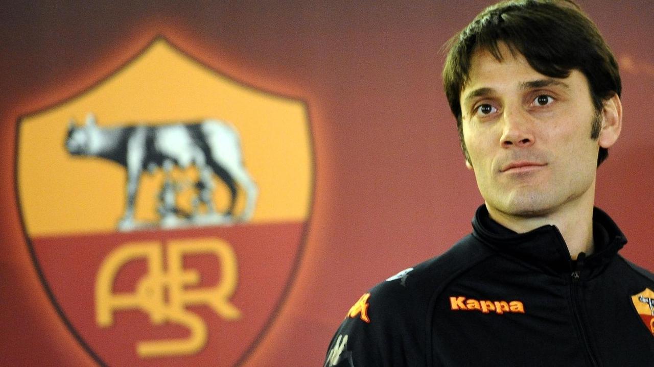 Vincenzo Montella arrives for his first press conference as AS Roma head coach in 2011. (Photo via UEFA)