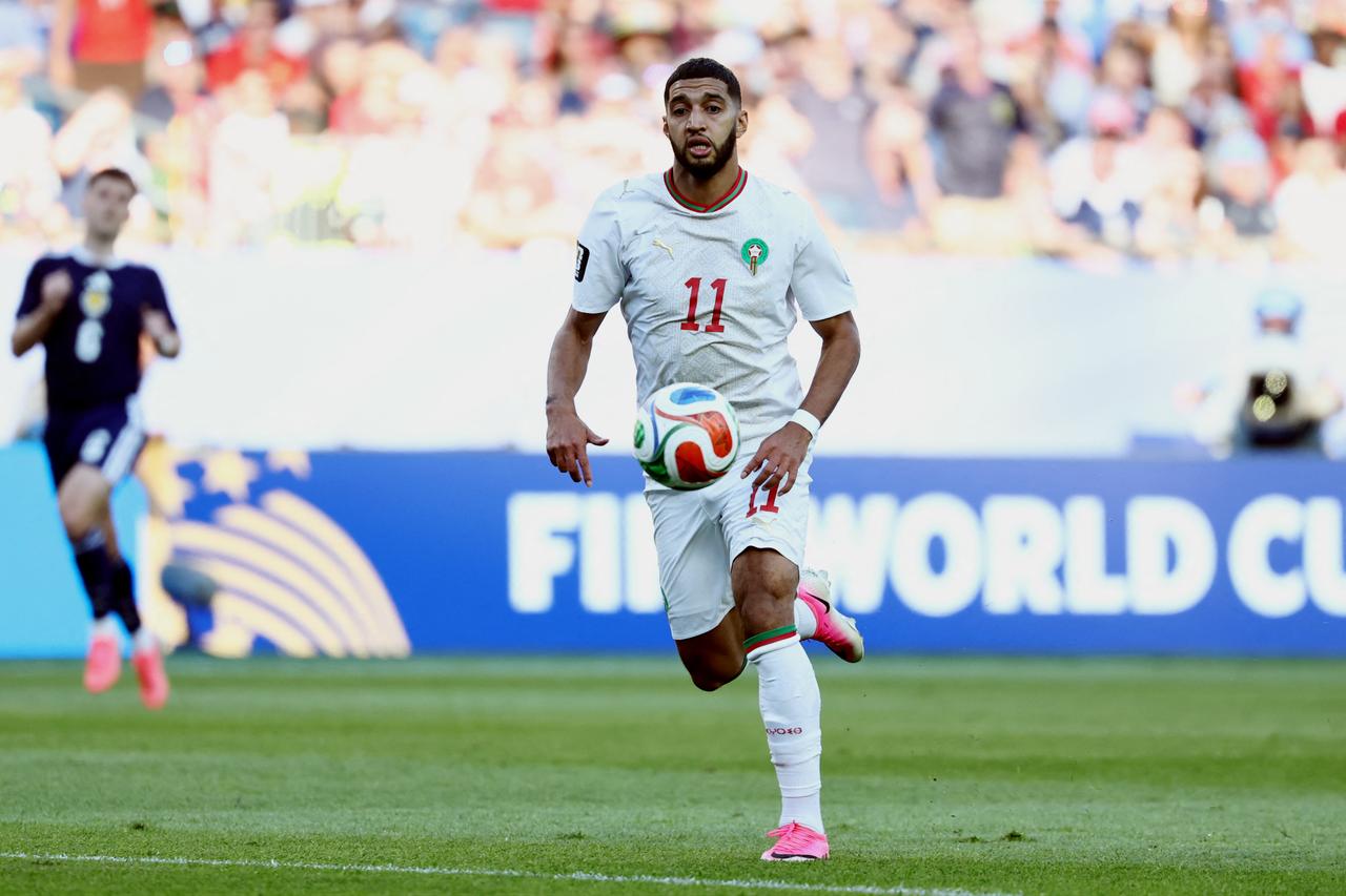 Ismael Saibari during the 2026 World Cup Group match between Scotland and Morocco on June 19, 2026.  (AFP Photo)