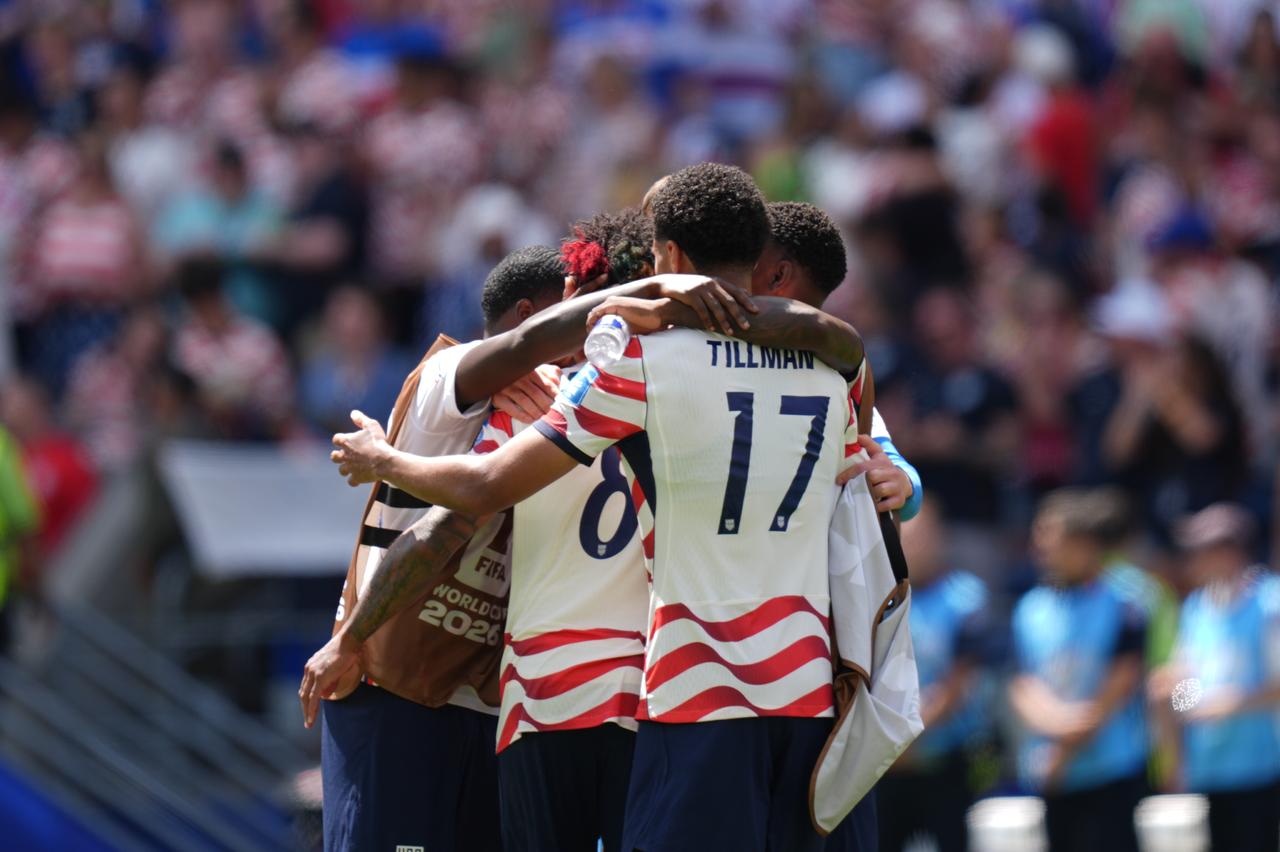 Players of USA celebrate after the 2026 FIFA World Cup First Stage Group D match between USA and Australia at Lumen Field (Seattle Stadium) in Seattle, Washington, United States, June 19, 2026. (AA Photo)