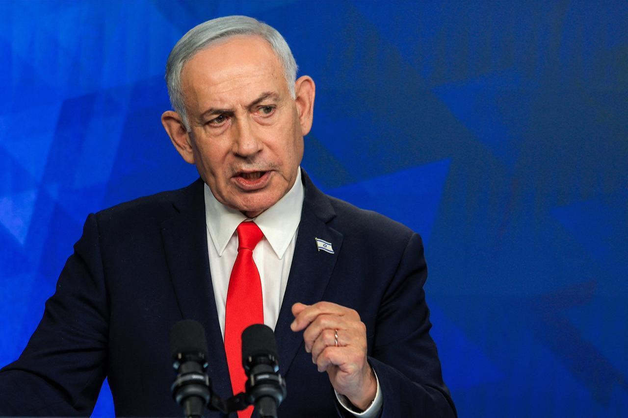 Israel's Prime Minister Benjamin Netanyahu gives a news conference in Jerusalem on June 15, 2026. (AFP Photo)