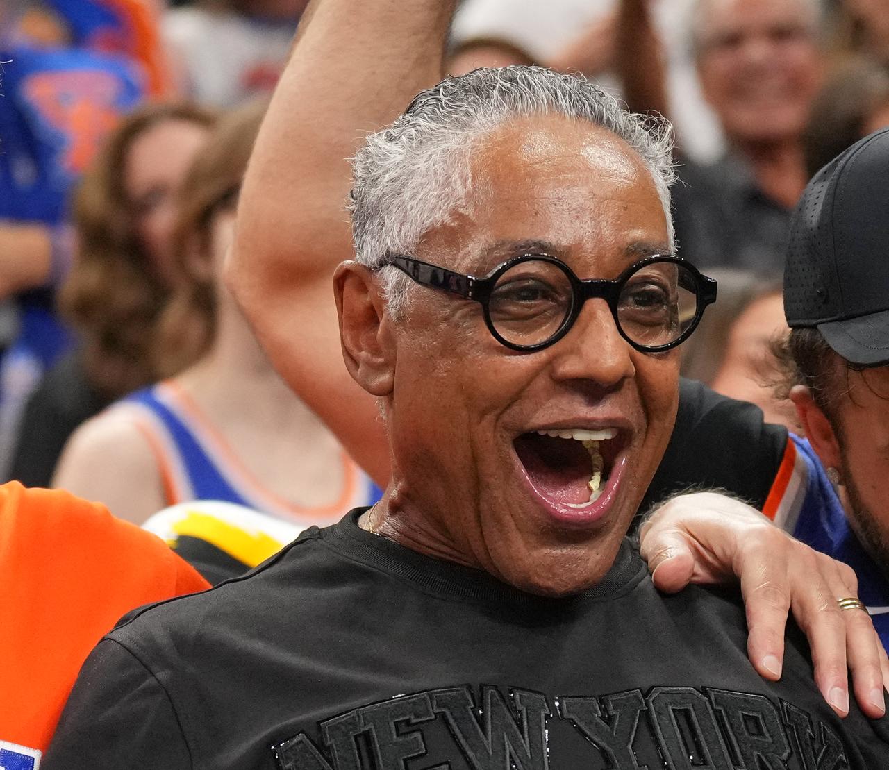 Giancarlo Esposito poses at Game Five of the 2026 NBA Finals in San Antonio, Texas, on June 13, 2026. (AFP Photo)
