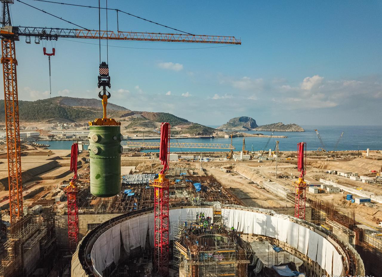 An aerial view of the Akkuyu Nuclear Power Plant under construction in Mersin, Turkiye on May 24, 2026. (Akkuyu Nucleer PP Handout/AA Photo)