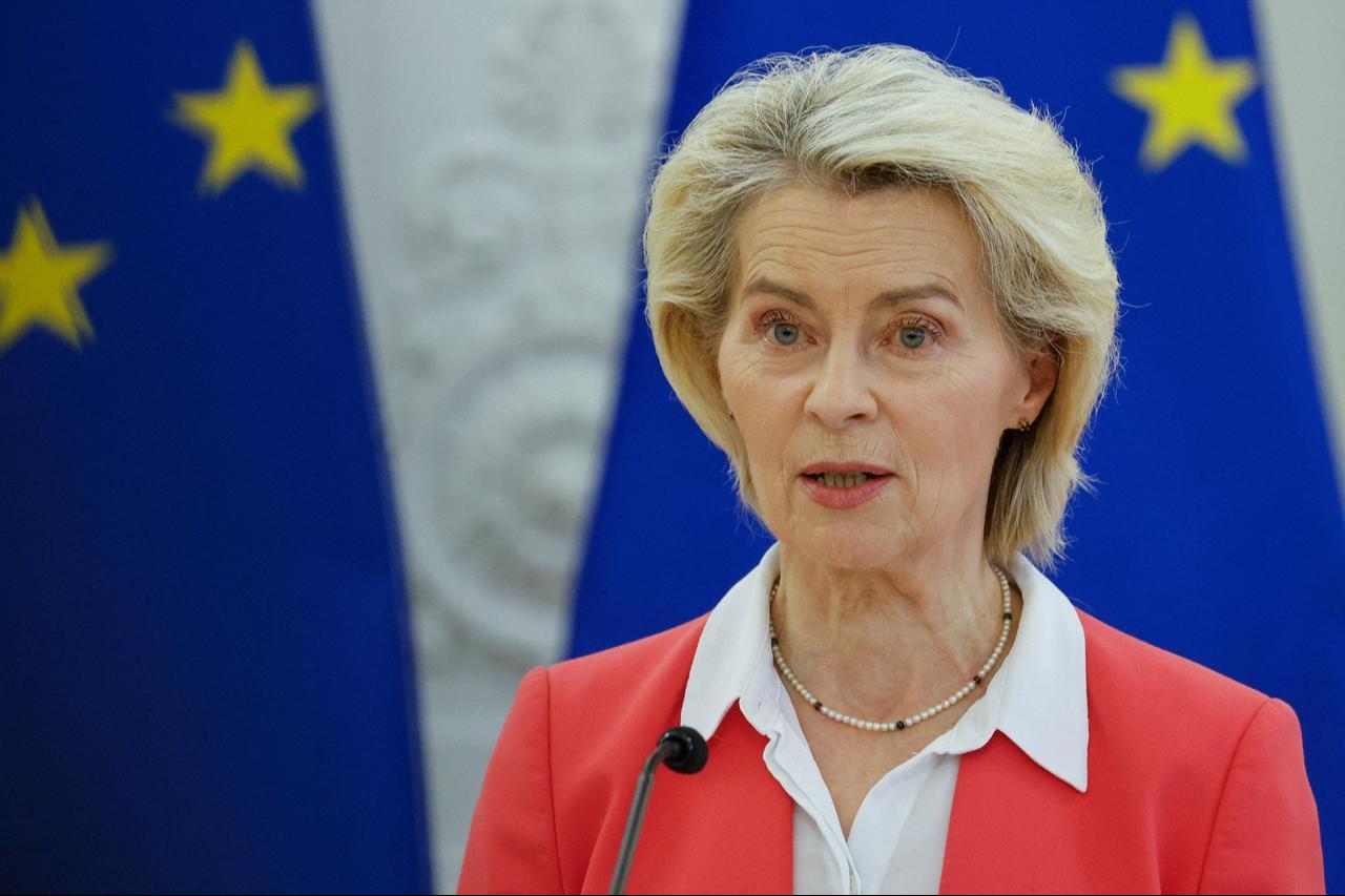 European Commission President Ursula von der Leyen addresses a joint press conference after talks on the security in the region in Vilnius, Lithuania, May 26, 2026. (AFP Photo)