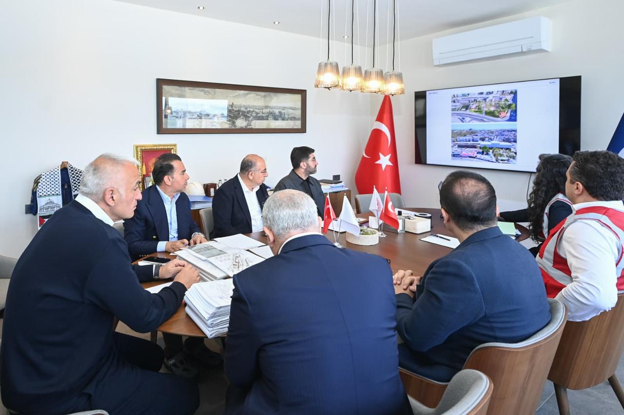 Turkish Culture and Tourism Minister Mehmet Nuri Ersoy attends a briefing on the restoration and transformation project at Istanbul's historic Sirkeci Railway Station, Türkiye, June 22, 2026. (AA Photo)
