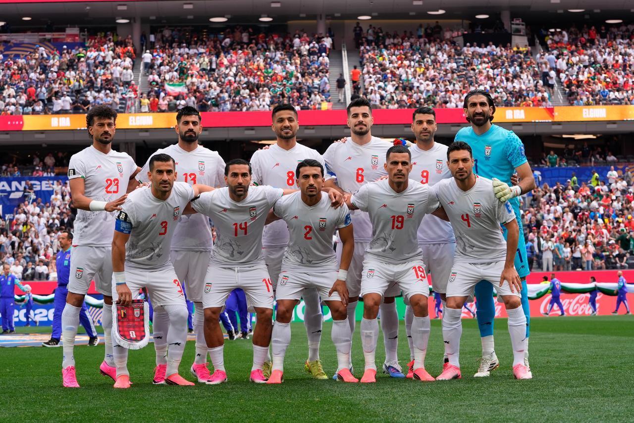 Team of IR Iran pose for photo before the 2026 FIFA World Cup First Stage Group G match between IR Iran and Belgium at the Los Angeles Stadium (SoFi Stadium) in Inglewood, California, United States, June 21, 2026. (AA Photo)