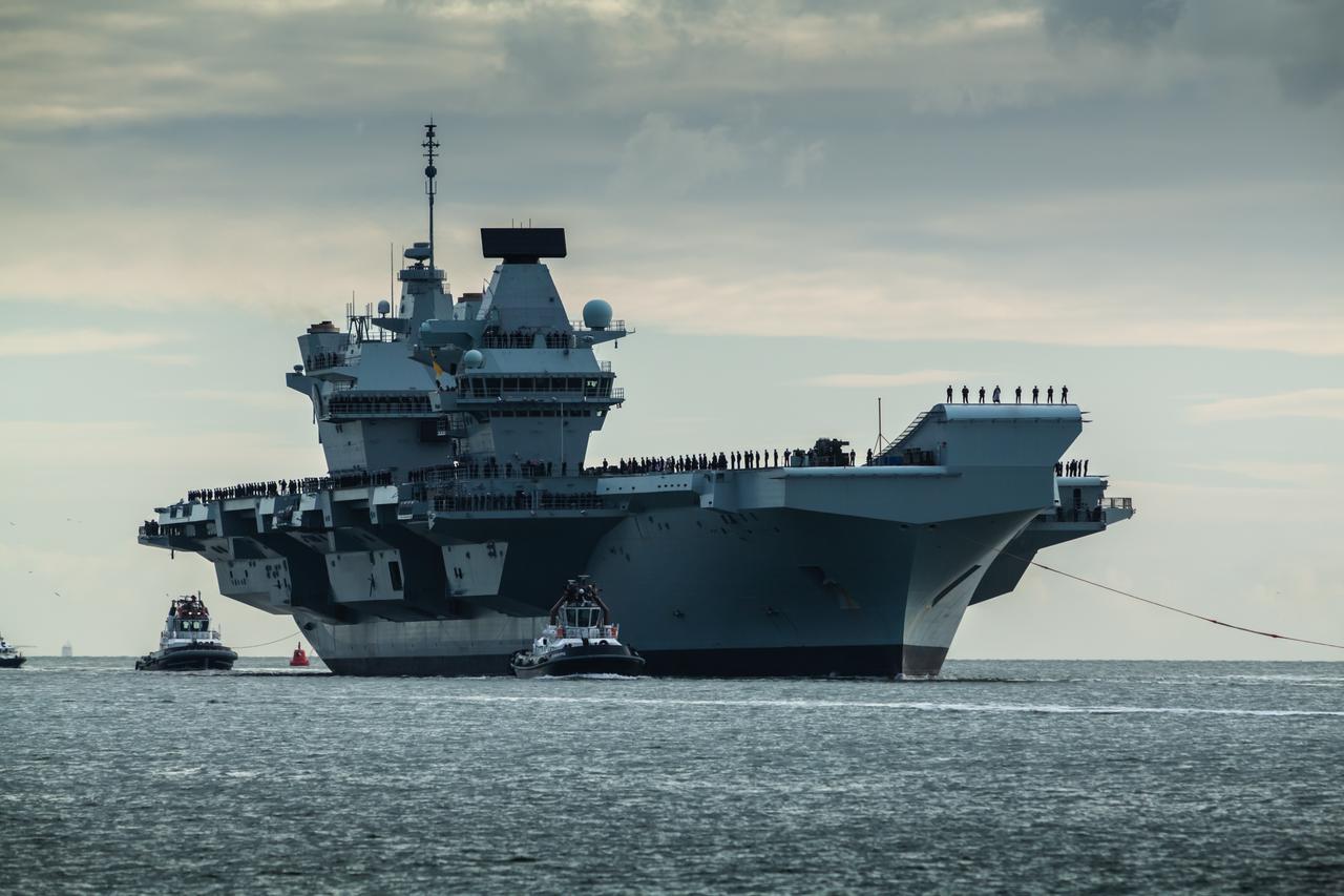 HMS Queen Elizabeth returning to Portsmouth from exercise "Westlant18," Dec. 10, 2018. (Adobe Stock Photo)